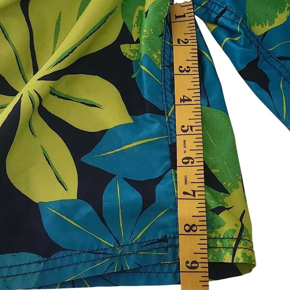 Kanu Surf Boys Long Tropical Print Swim Trunks Size 14/16 Large